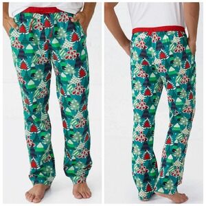 Matilda Jane Mens Christmas Pajama Pant Size XL Red Green Holiday Trees Cotton‎